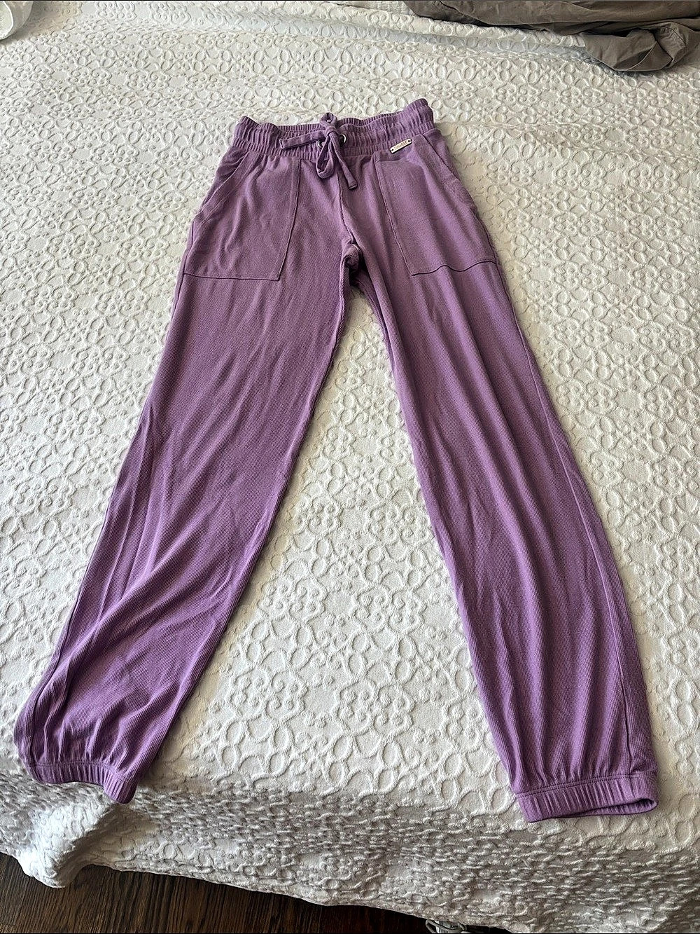 Bombshell Sportswear Ribbed Jogger Pants Purple Medium